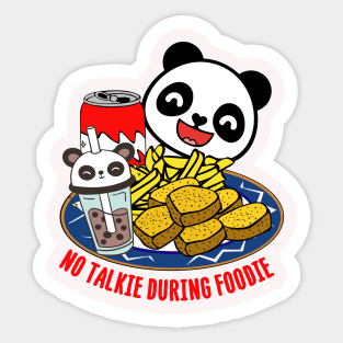 Funny Hungry Panda Bear Cute Foodie Sticker